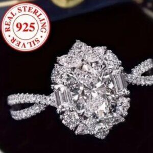 CZ Oval Egg Zirconia Ring for Women - Sparkling Luxurious & Chic Women size 10